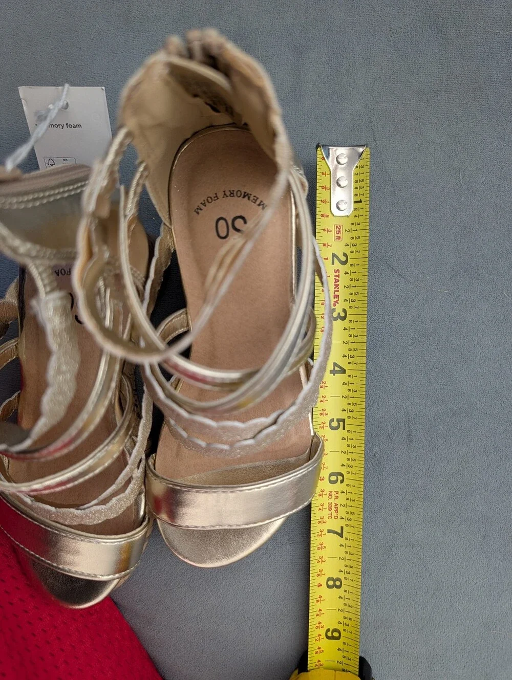 So Girl's size 12 cute gold wedge sandals